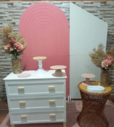Pegue E Monte Clássico Rosa Luxo Vime - Realize Decorações