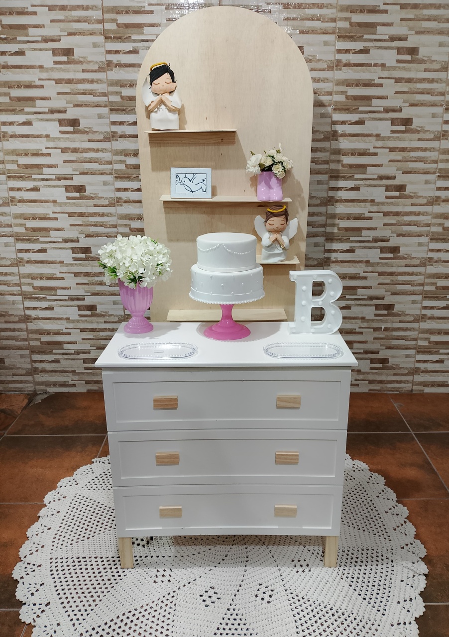 Pegue E Monte Batizado Rosa 1 - Realize Decorações