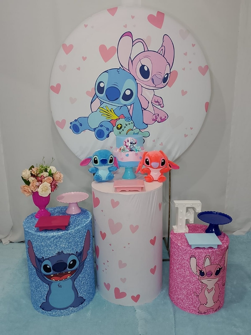 Pegue E Monte Stitch  E Angel 2 - Realize Decorações