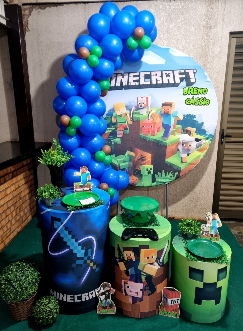 Kit 01 Minecraft  - Eclipse Decoração de Festas