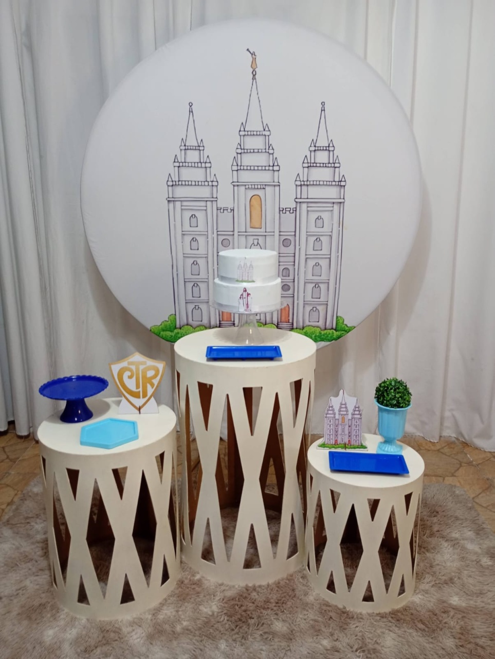 Batismo Templo Menino - Cilindro Vazado - Juntosparasempre 