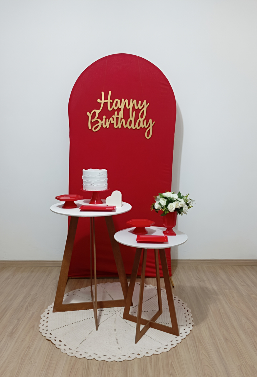 Happy Birthday - Vermelho - Juntosparasempre 