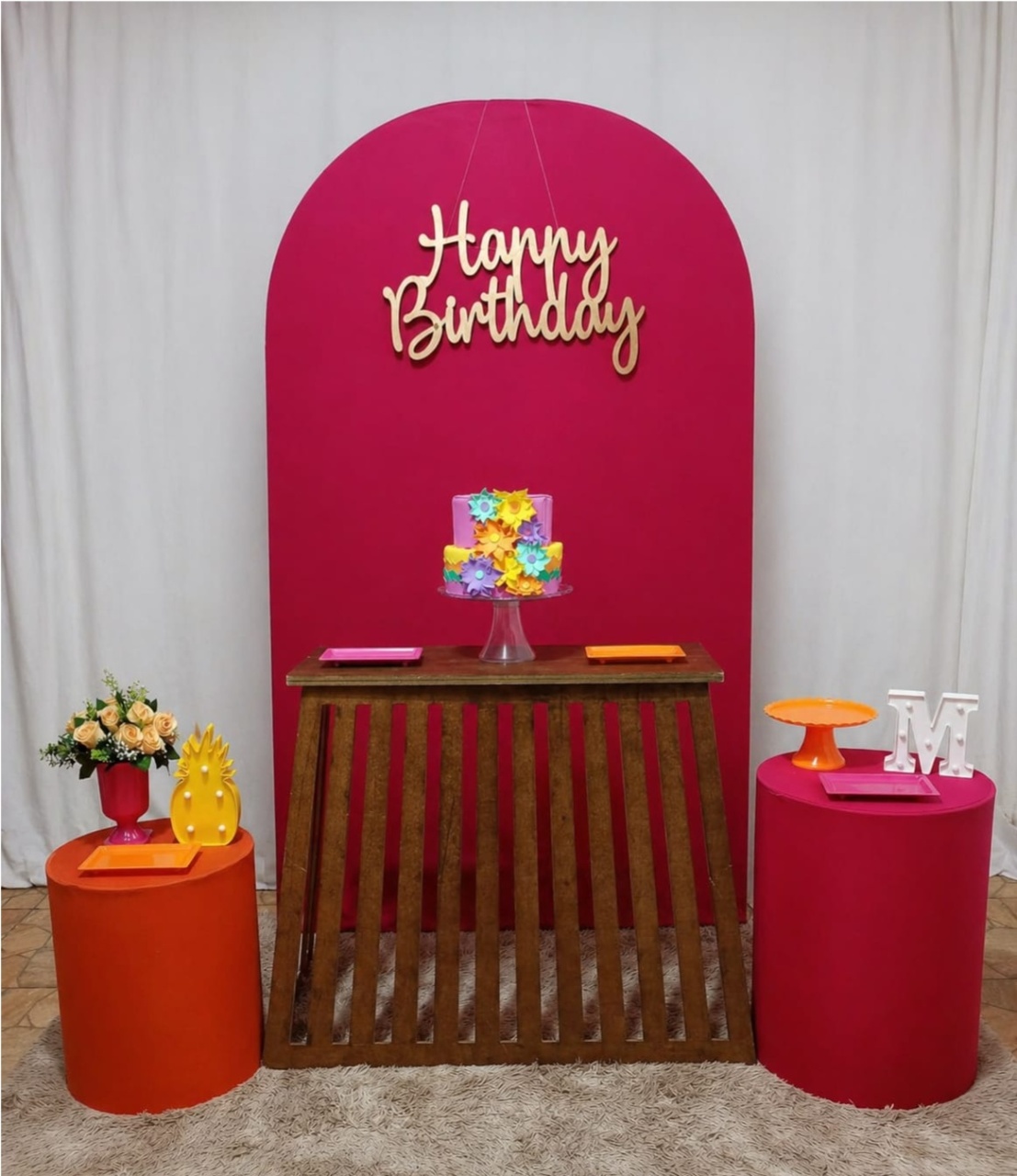 Happy Birthday Pink E Laranja  - Juntosparasempre 