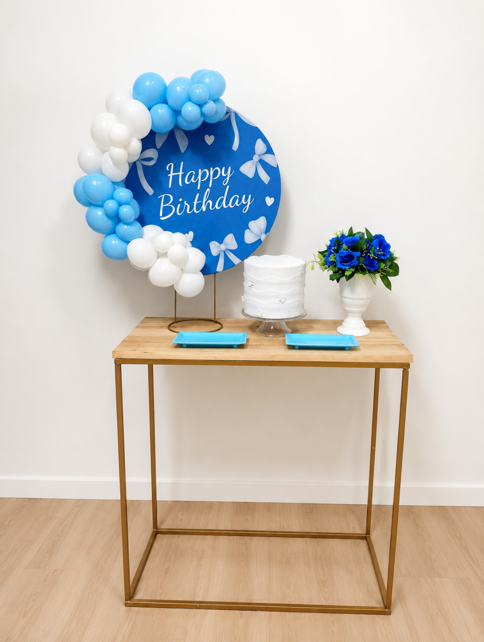 Happy Birthday - Laços Azul Festa Na Mesa - Juntosparasempre 