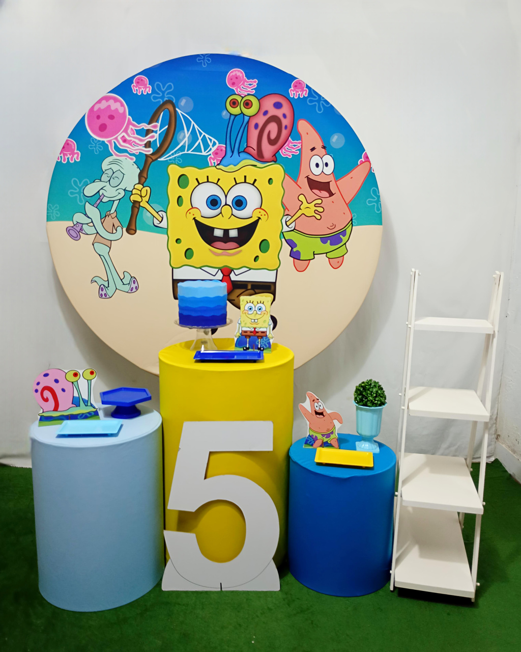 Bob Esponja - Kit Galera Reunida + Escadinha E Numero - Juntosparasempre 