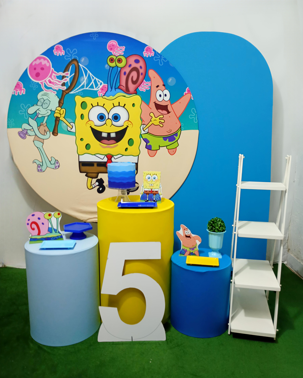 Bob Esponja - Kit Felizes Para Sempre + Escadinha E Numero - Juntosparasempre 