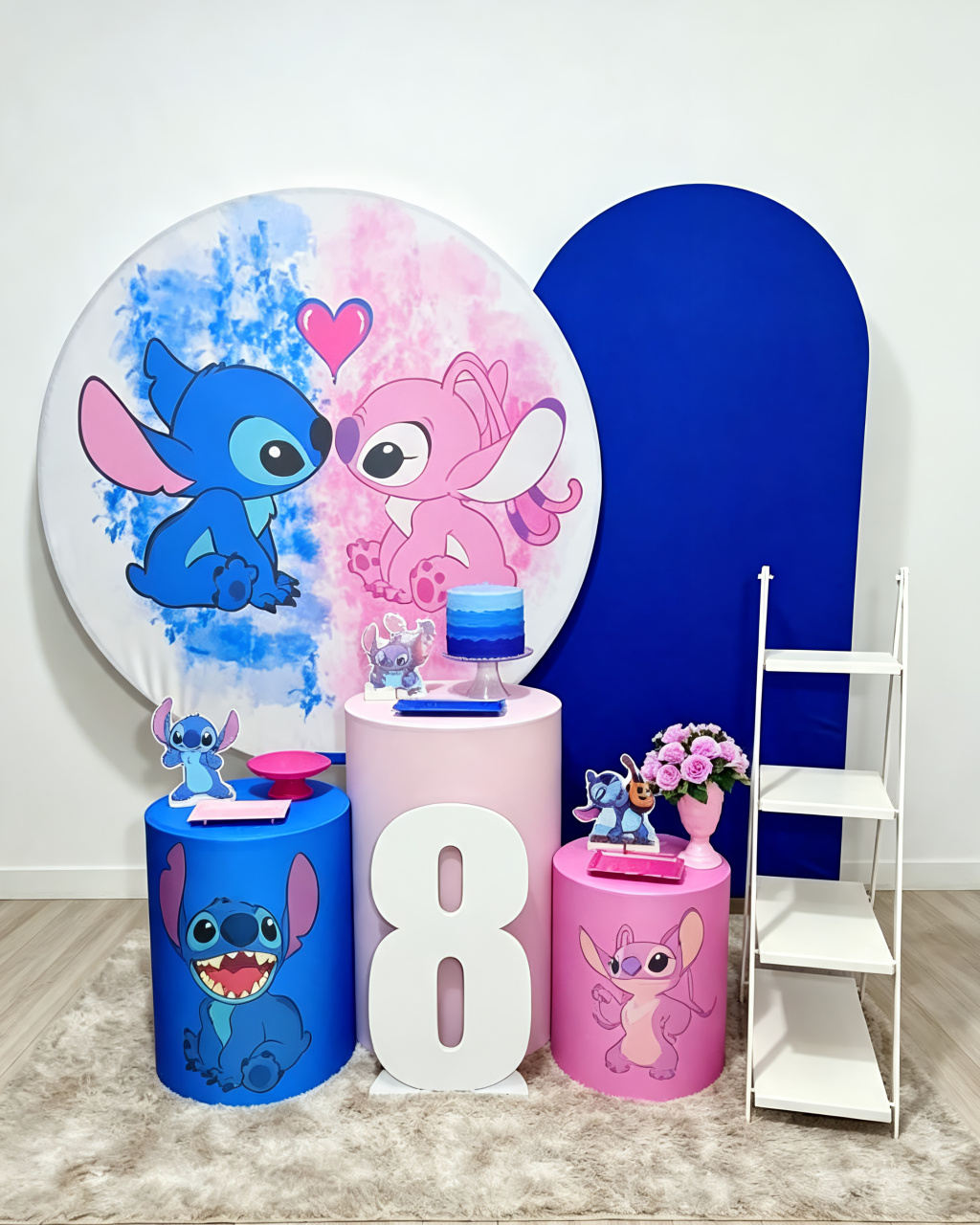 Angel E Stitch - Kit 2 + Escadinha E Número - Juntosparasempre 