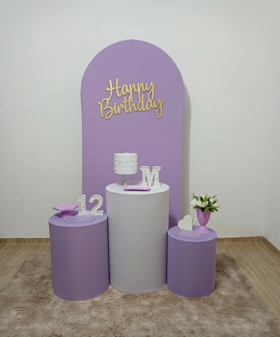 Happy Birthday Lilas E Branco - Kit Galera Reunida - Juntosparasempre 