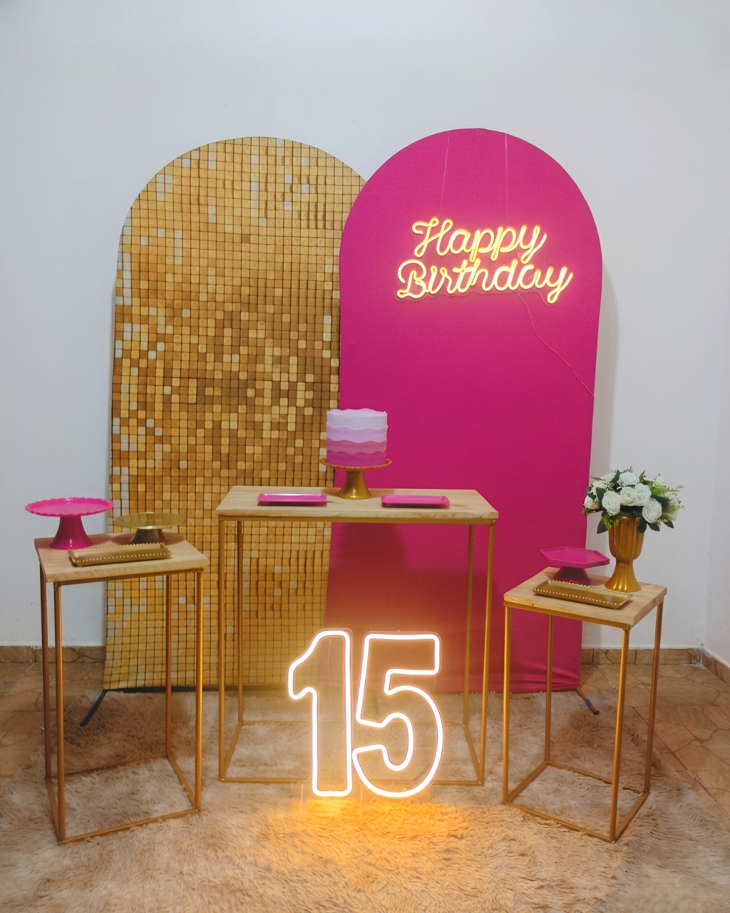 15 Anos Pink E Dourado - Juntosparasempre 
