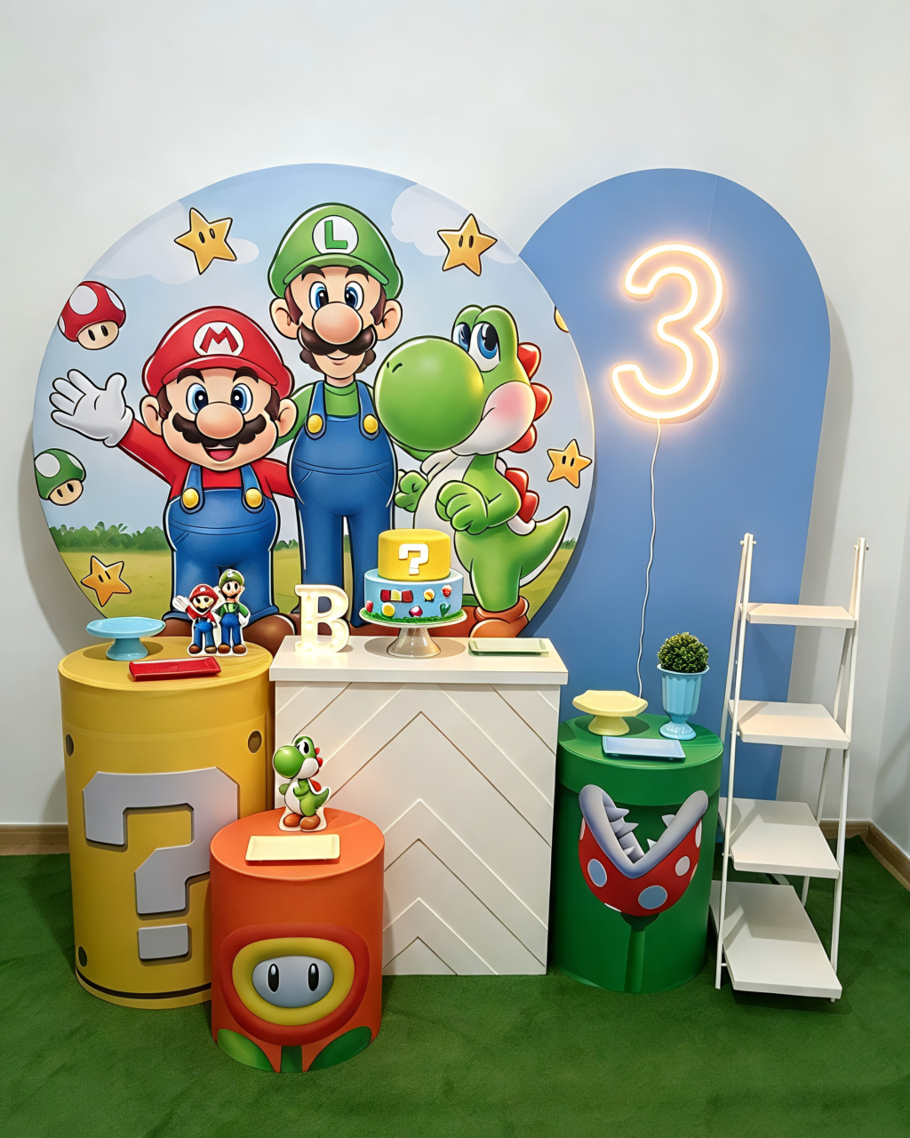 Super Mario Aquarela - Kit 3 + Led - Juntosparasempre 