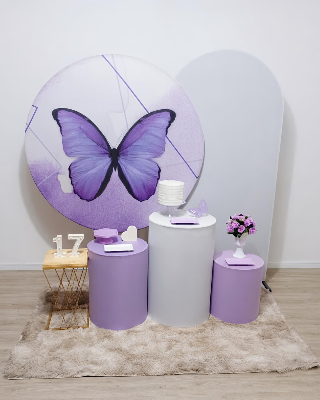 Borboleta Roxa - Kit 2 + Mesa E Led - Juntosparasempre 