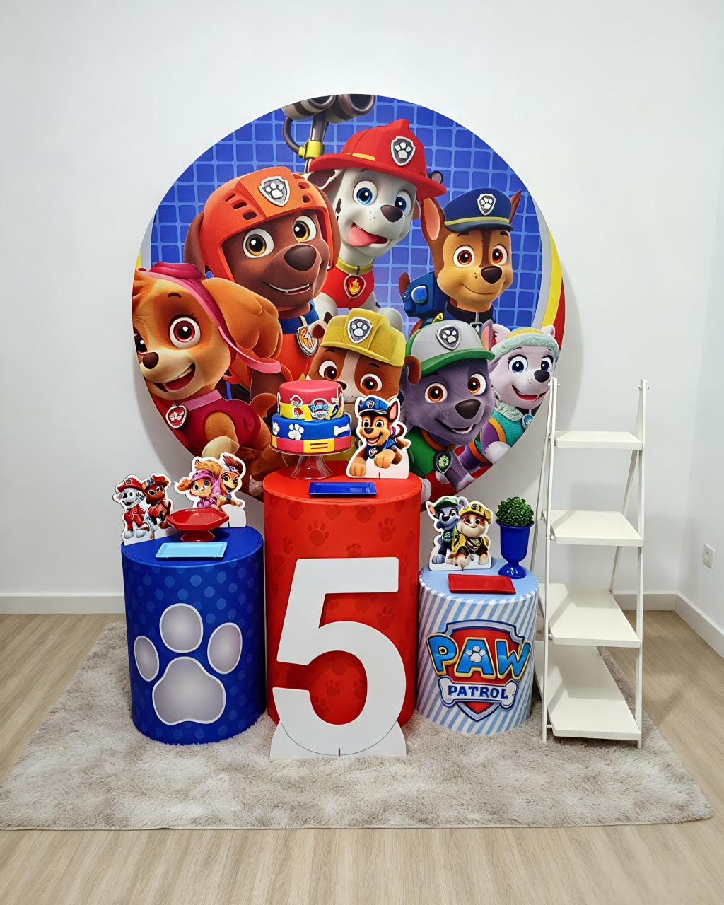 Patrulha Canina 1 - Kit 1 + Escadinha E Número - Juntosparasempre 