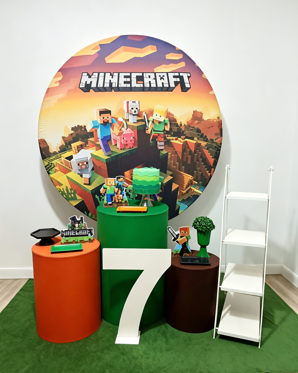 Minecraft - Kit 1 + Escadinha E Número - Juntosparasempre 