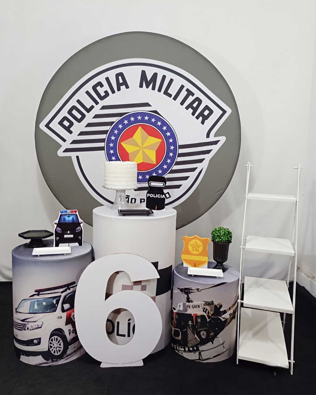 Polícia Militar Menino - Kit 1 + Escadinha E Número - Juntosparasempre 
