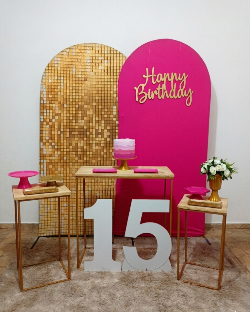 15 Anos Dourado E Pink - Juntosparasempre 