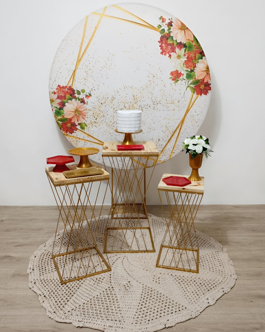 Rosas Vermelhas - Tapete Crochê - Juntosparasempre 