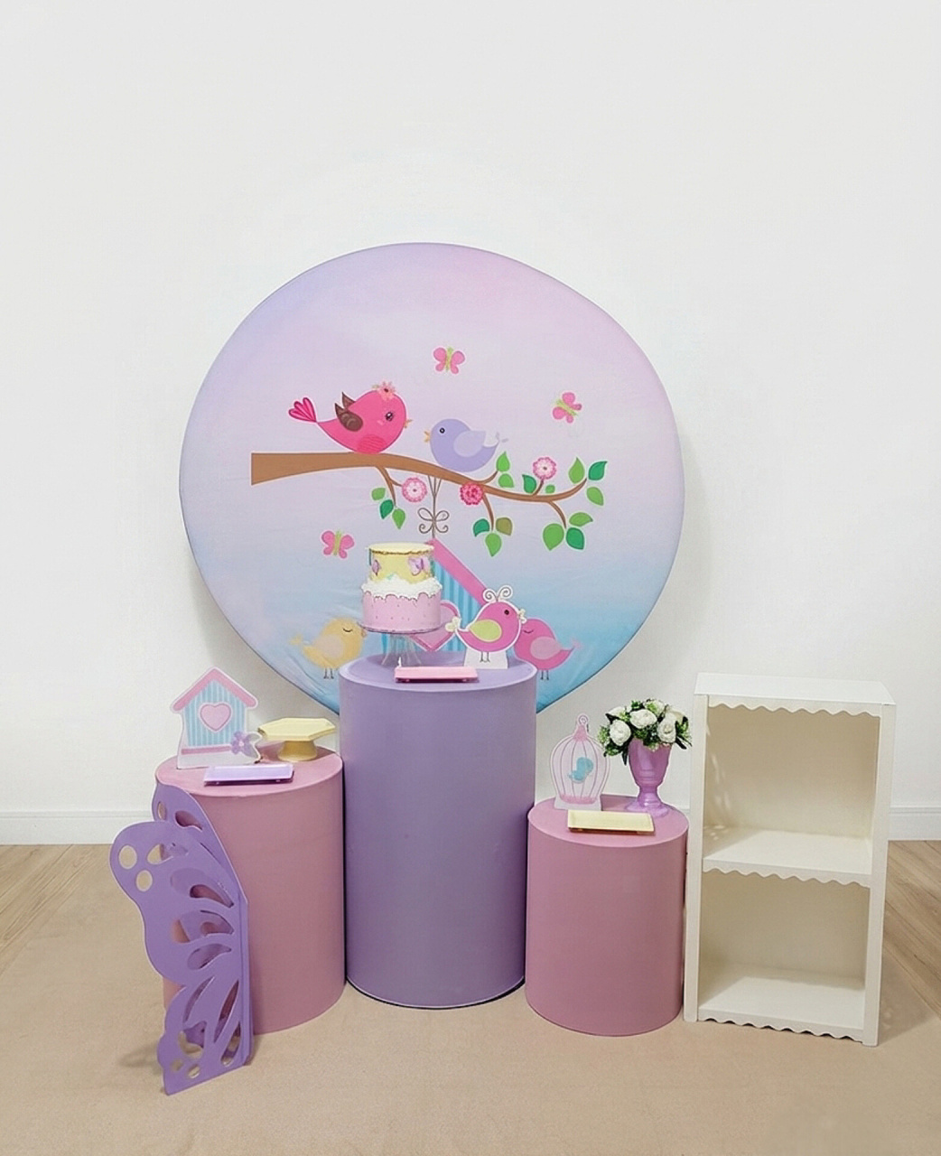 Jardim Passarinho - Kit 1 + Estante E Borboleta - Juntosparasempre 