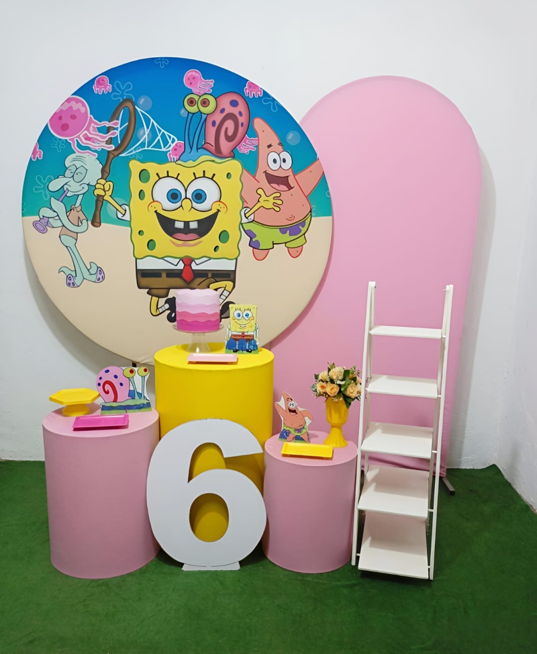 Bob Esponja Menina - Kit 2 + Escadinha E Número - Juntosparasempre 