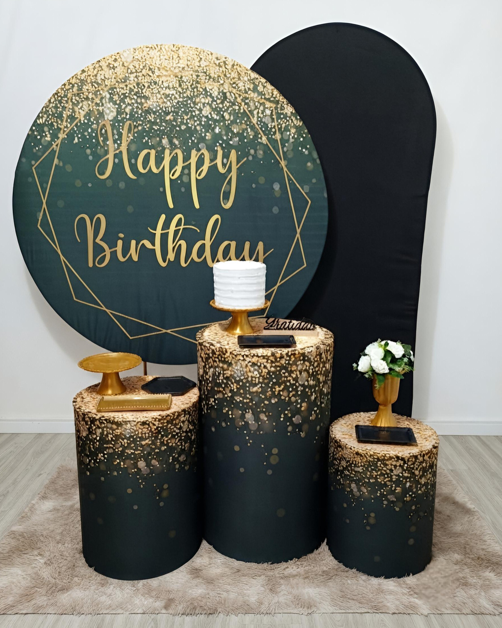 Happy Birthday Preto E Dourado - Kit 2 - Juntosparasempre 
