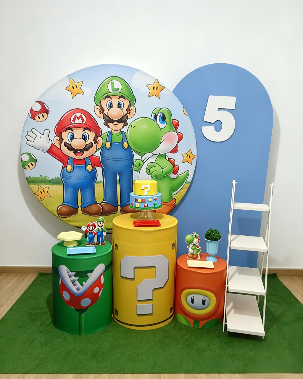Super Mario Aquarela - Kit 2 + Escadinha E Número - Juntosparasempre 