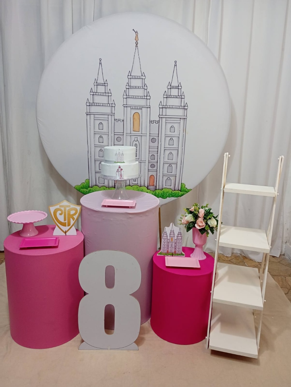 Batismo Templo Menina - Kit Galera Reunida + Numero E Escadinha - Juntosparasempre 