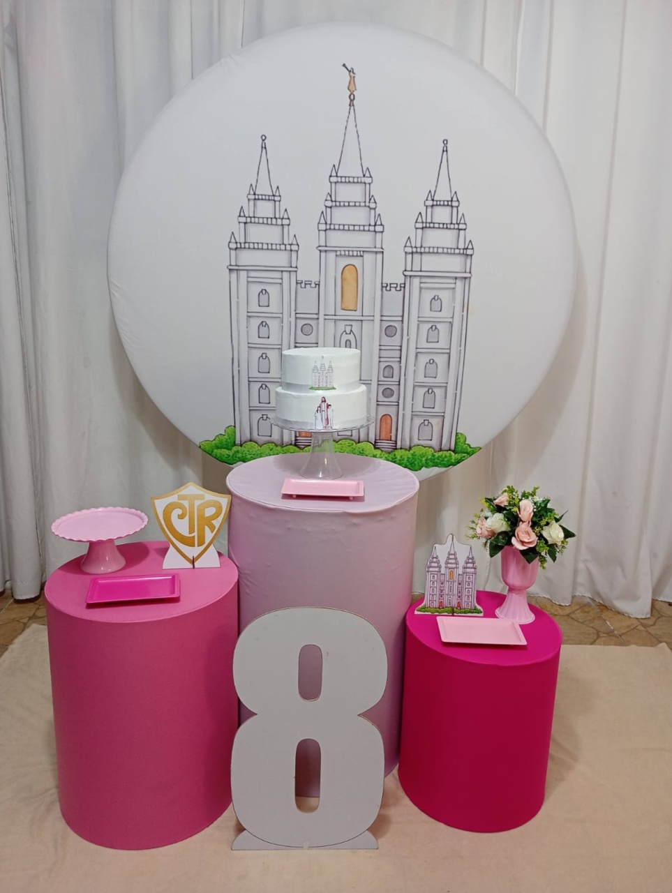 Batismo Templo Menina - Kit Galera Reunida + Numero - Juntosparasempre 