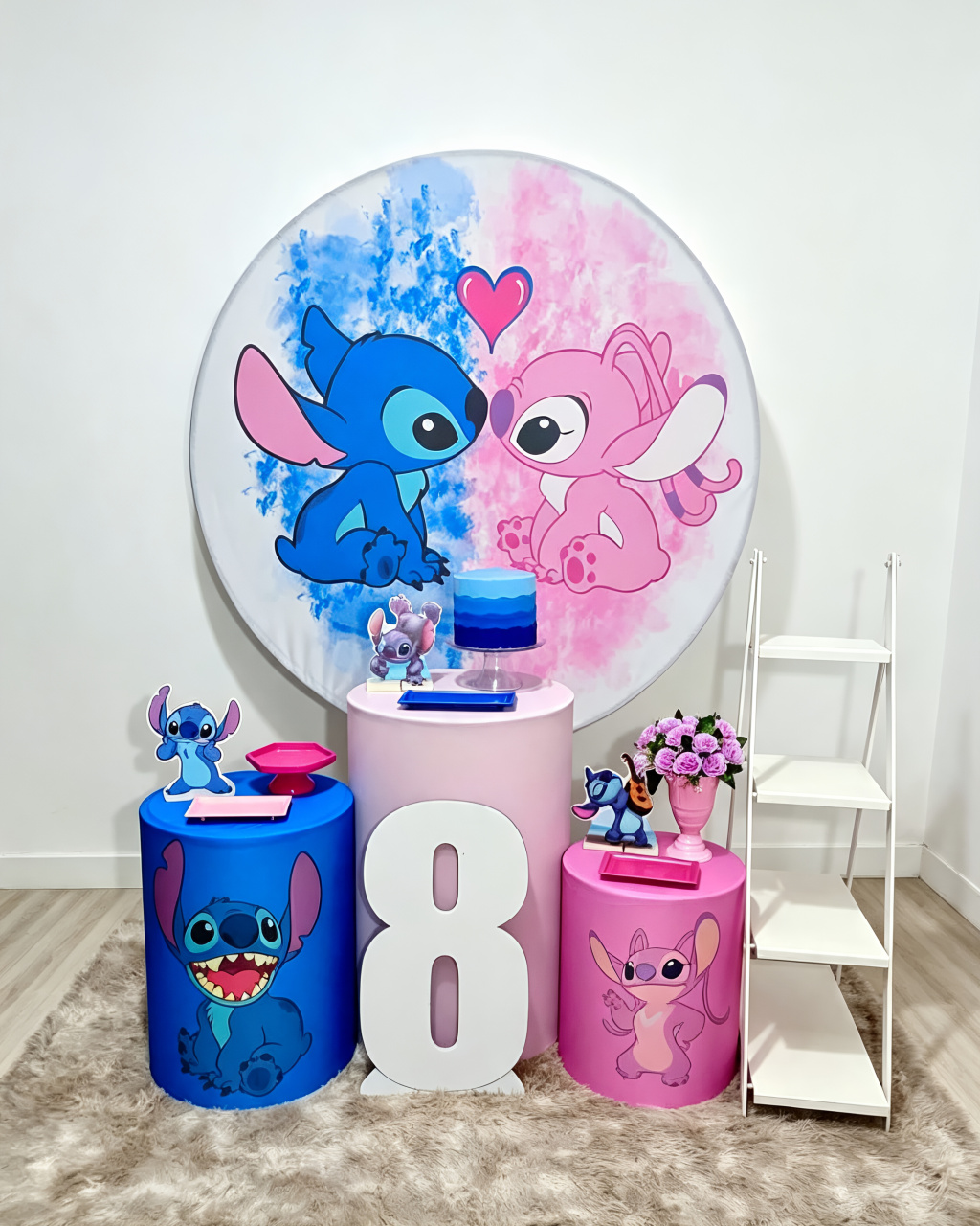 Angel E Stitch - Kit 1 + Escadinha E Número - Juntosparasempre 