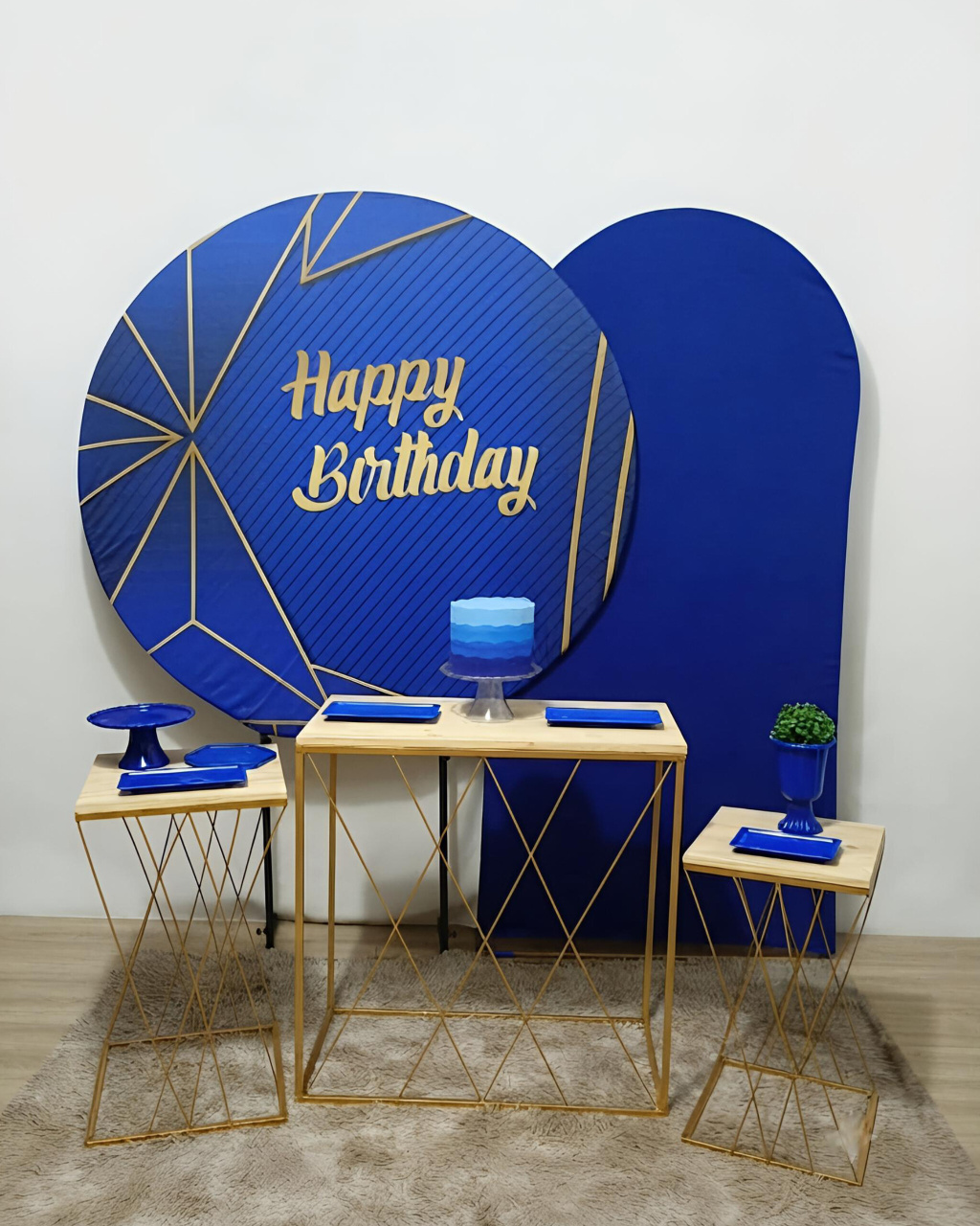Happy Birthday Azul - Mesas Treliças 2 - Juntosparasempre 