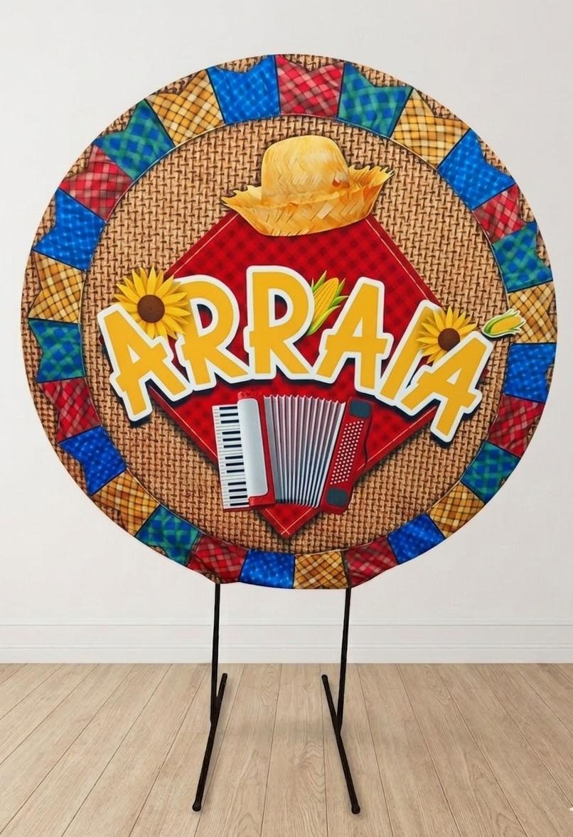 Painel Arraiá Azul (Estrutura E Tecido) - Juntosparasempre 
