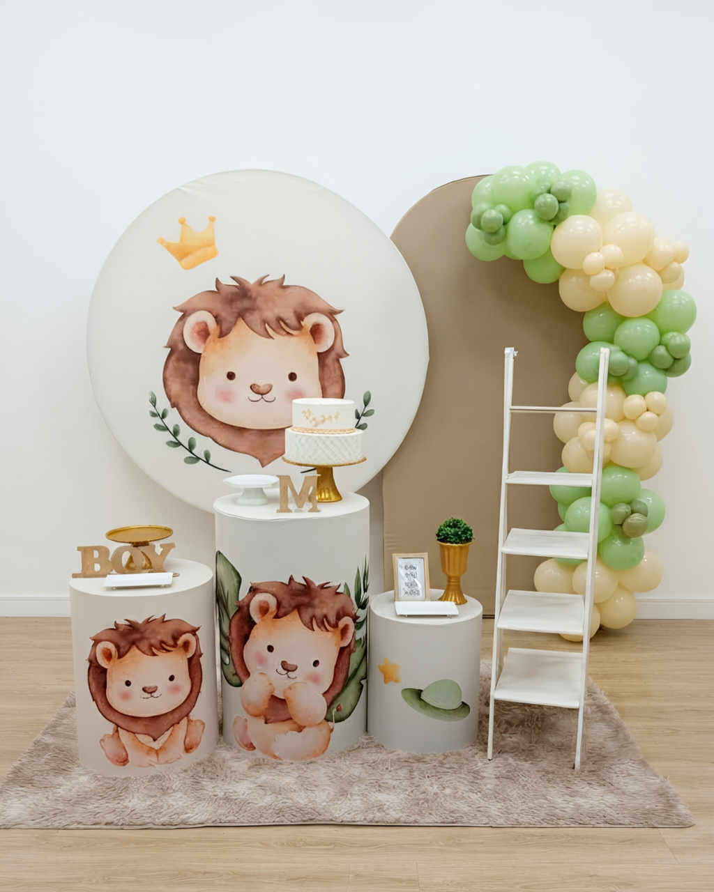 Leão - Kit 2 + Escadinha E Arco de Balões - Juntosparasempre 