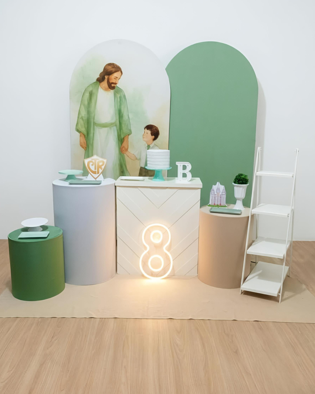 Batismo Jesus E Menino Verde - Kit 3 + Led - Juntosparasempre 