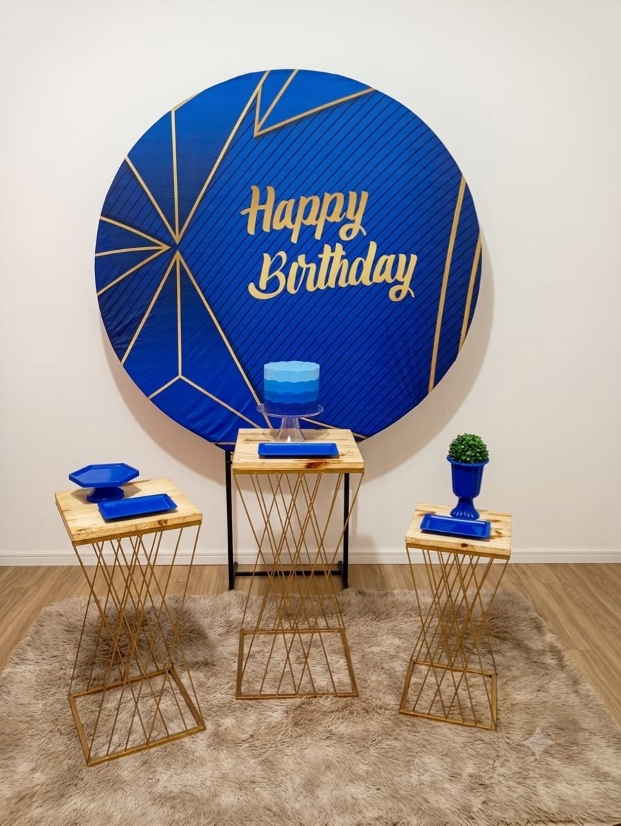 Happy Birthday Redondo - Azul - Juntosparasempre 