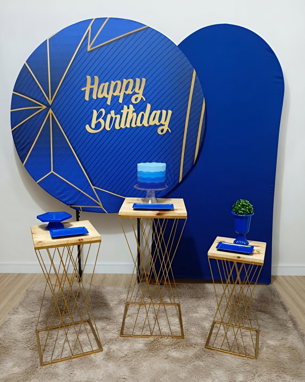 Happy Birthday Azul - Mesas Treliças 1 - Juntosparasempre 