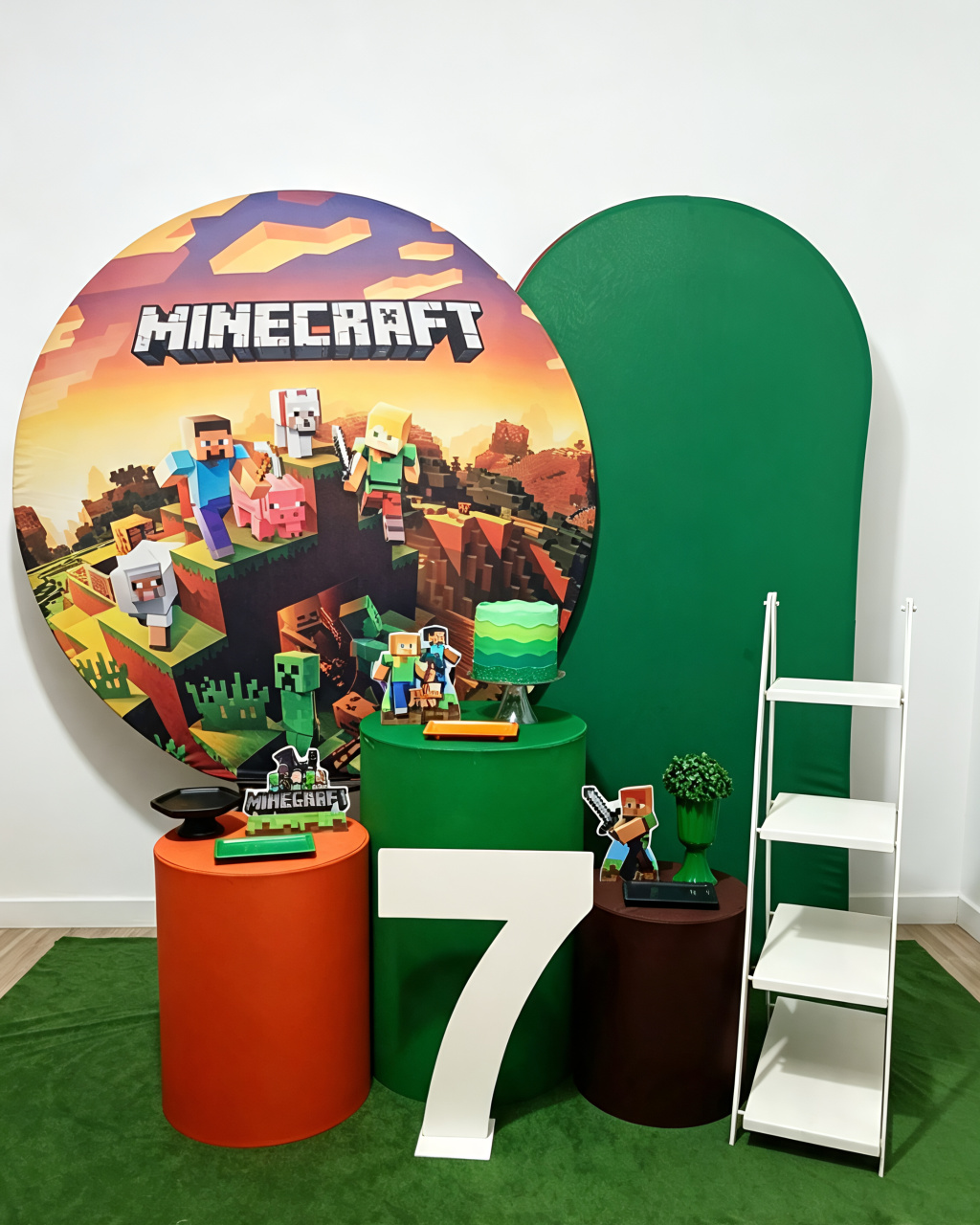 Minecraft - Kit 2 + Escadinha E Número - Juntosparasempre 