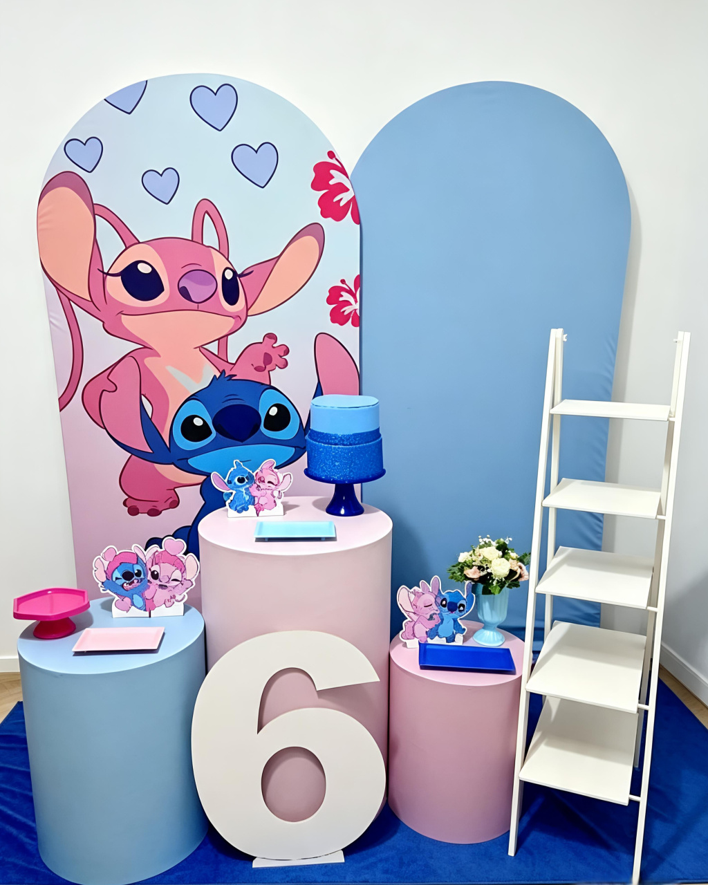 Stitch E Angel R - Kit 2 + Escadinha E Número - Juntosparasempre 