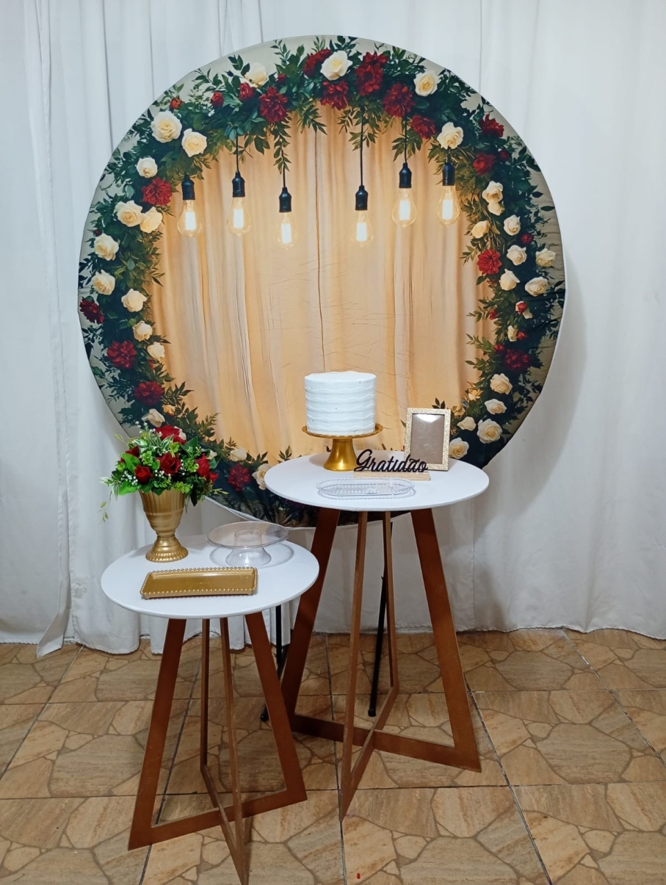 Painel Flores Com Luzes  - Juntosparasempre 