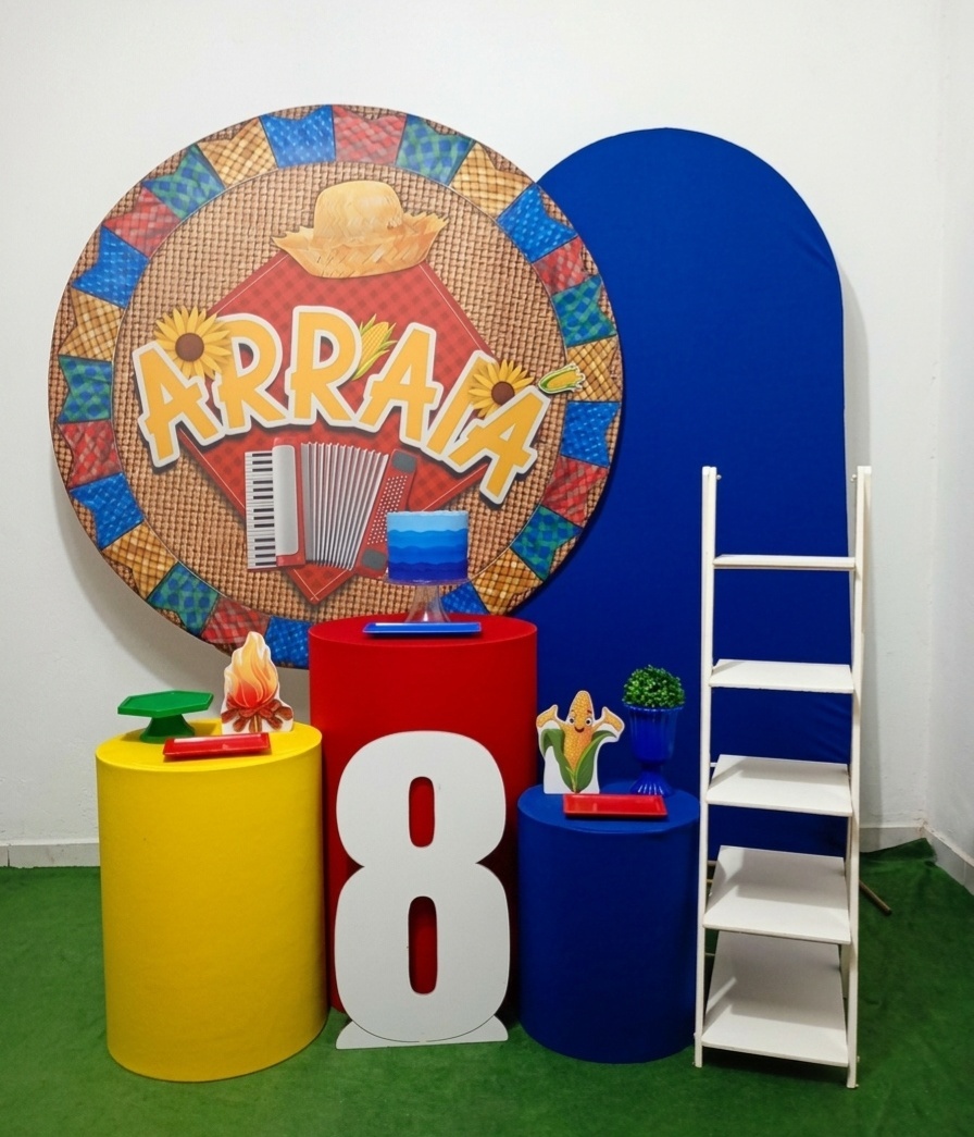 Arraia Azul - Kit Felizes Para Sempre + Número E Escadinha - Juntosparasempre 