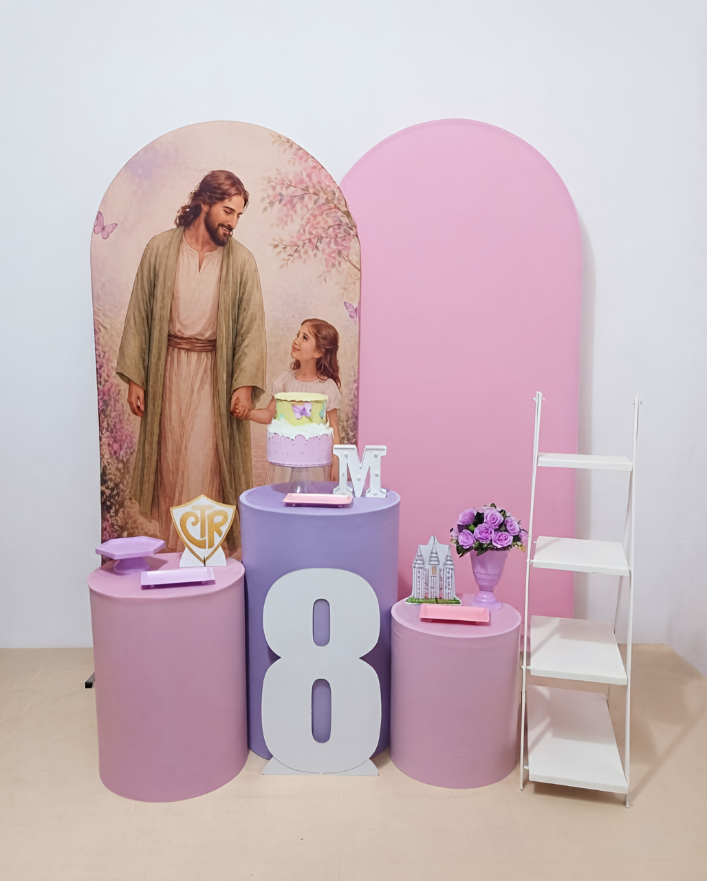 Jesus E Menina Rosa - Kit 2 + Escadinha E Número - Juntosparasempre 