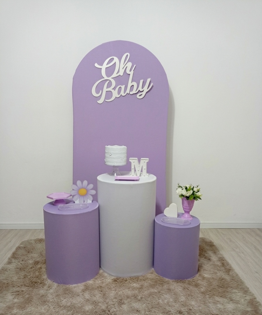 Oh Baby Lilas E Branco - Kit Galera Reunida - Juntosparasempre 