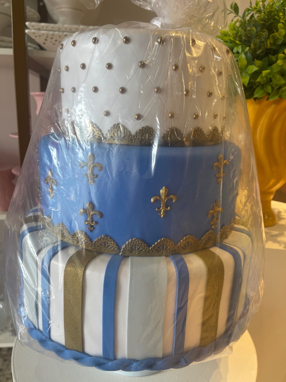 Bolo Fake Azul Multiuso - Grace Festas Store 