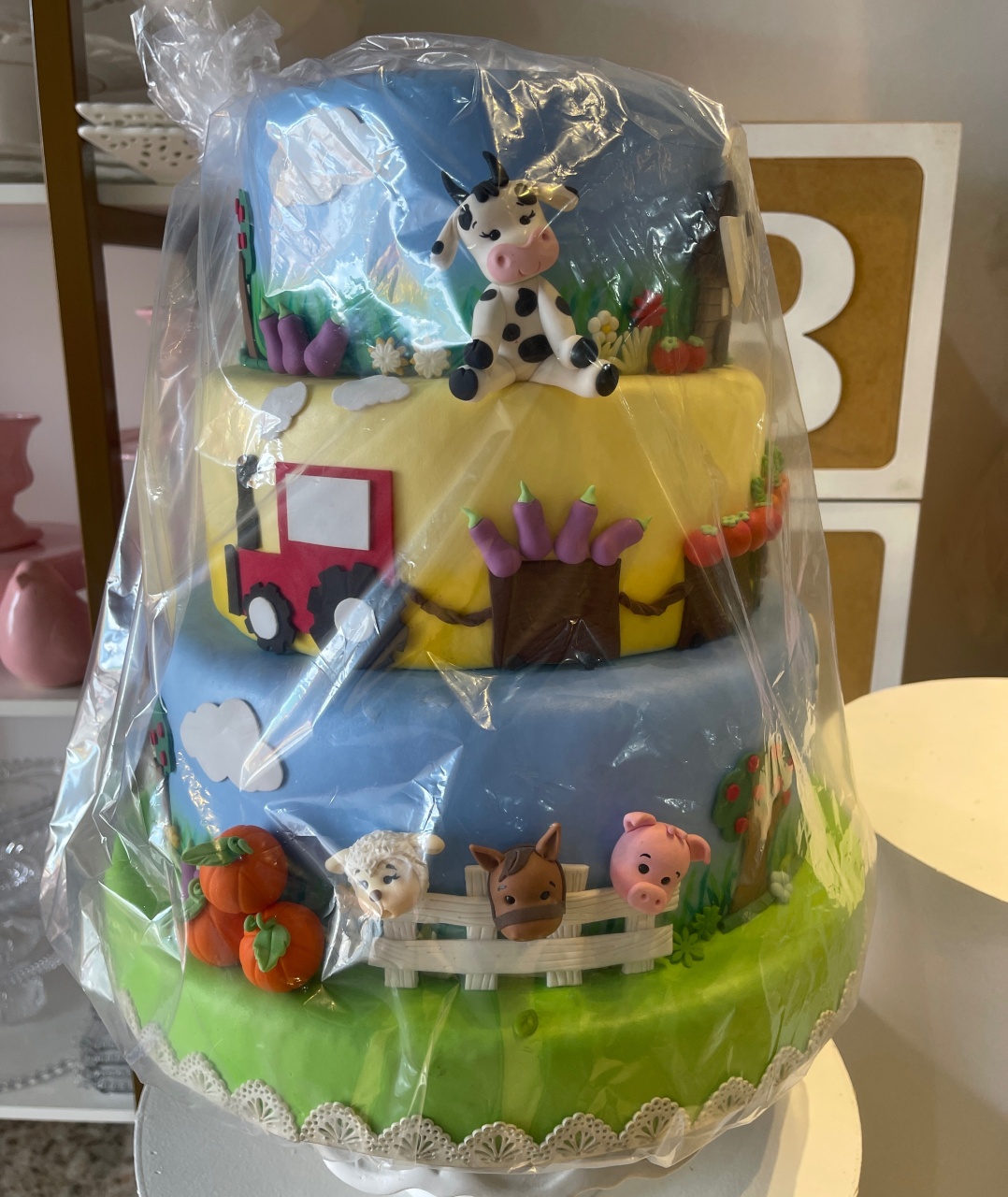 Bolo Fake Fazendinha - Grace Festas Store 