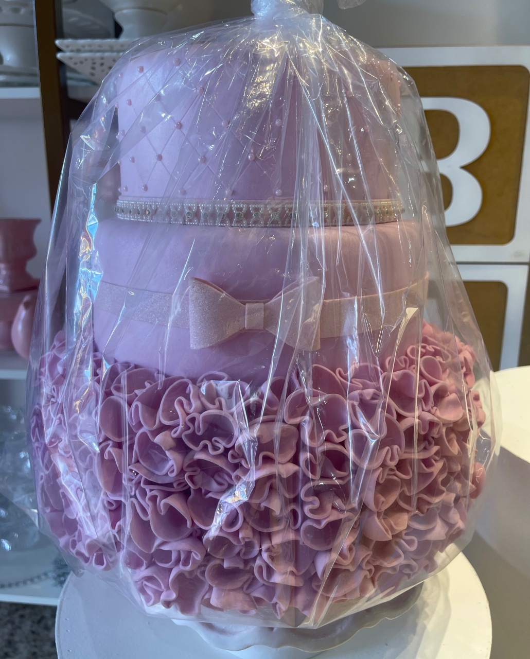 Bolo Fake Rosa Multiuso - Grace Festas Store 