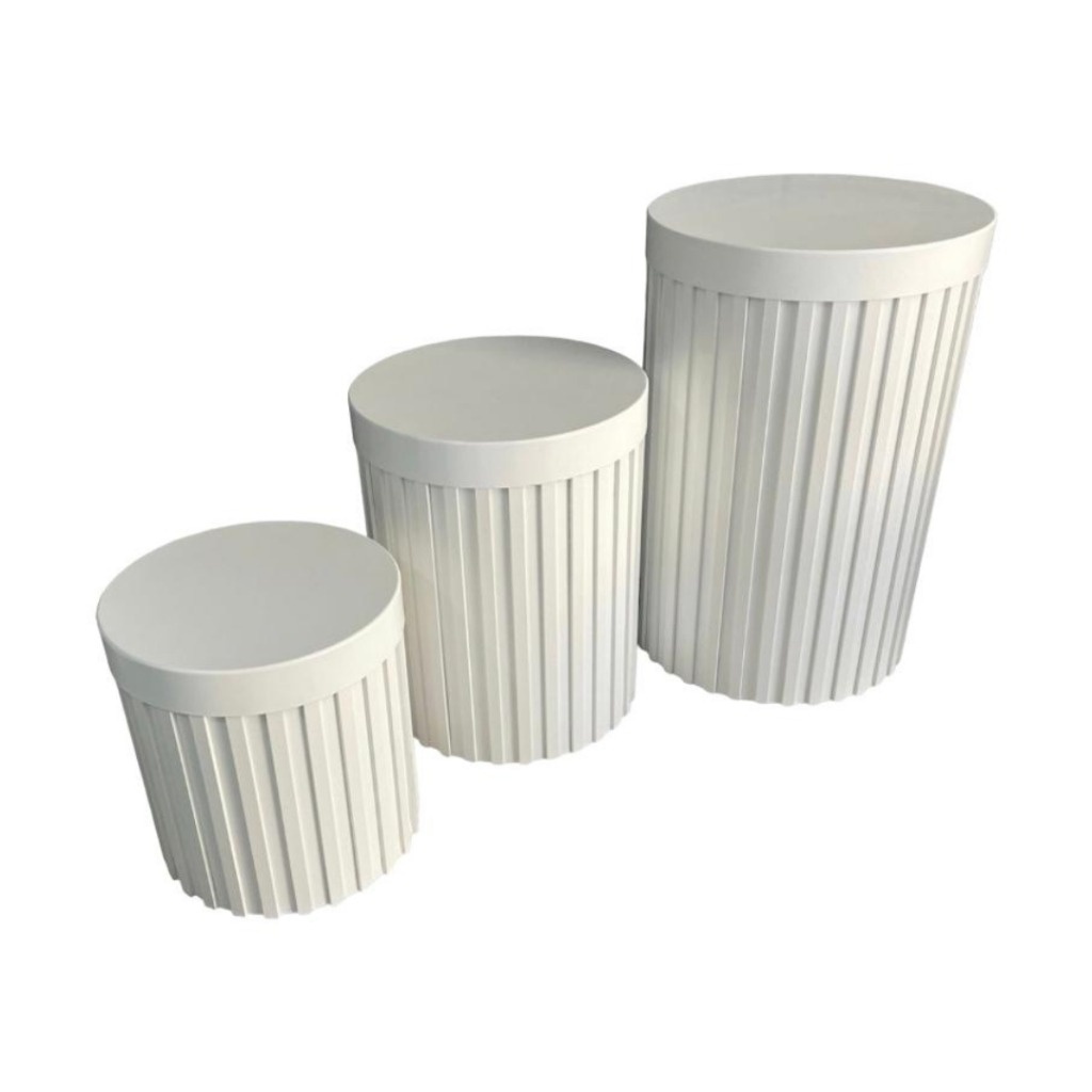 Trio de Cilindro Ripado  - Grace Festas Store 