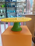 Boleira Cerâmica Gg - Amarelo Com Verde - imagem 1
