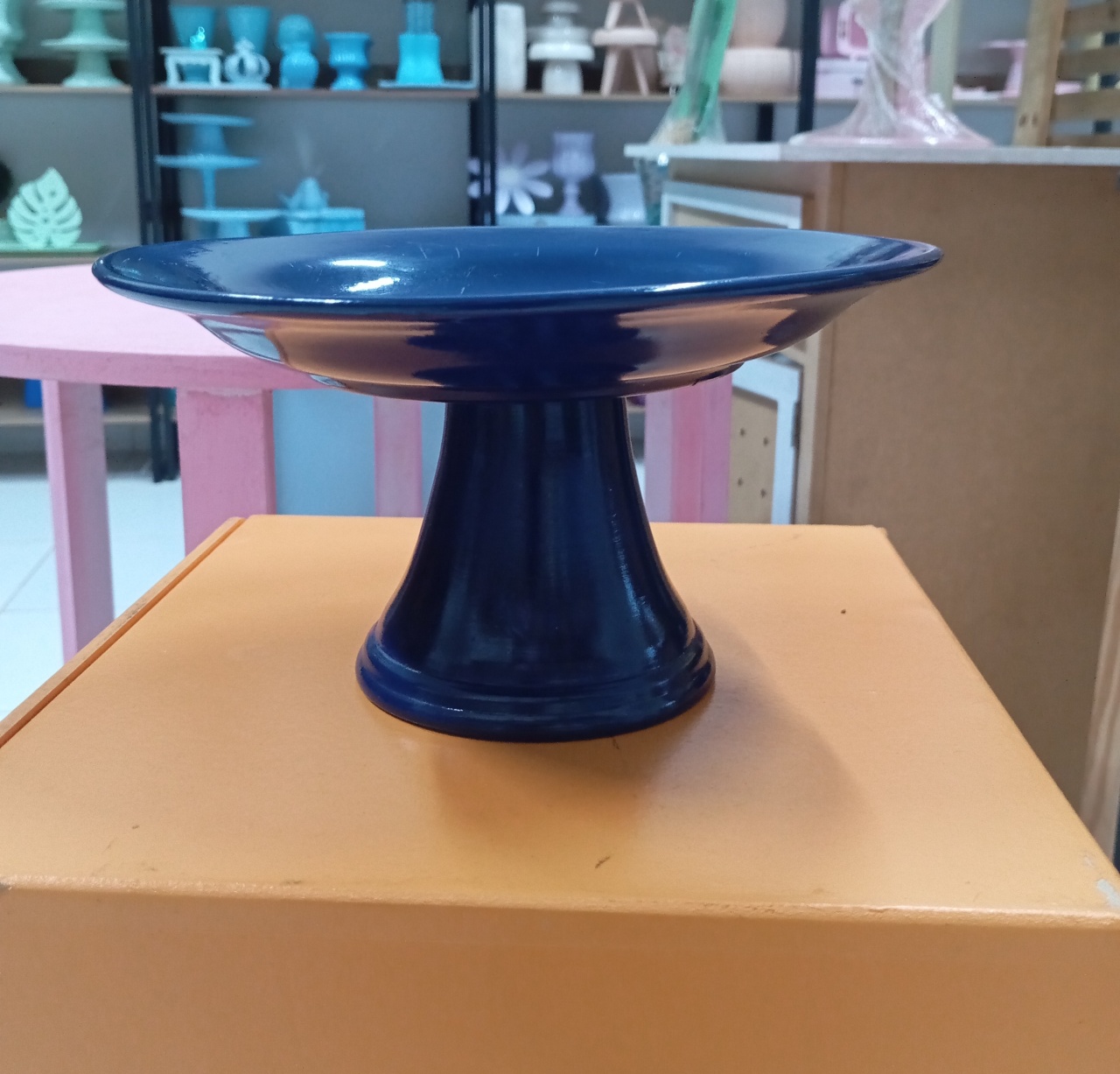 Boleira Cerâmica M - Azul Escuro  - Festou