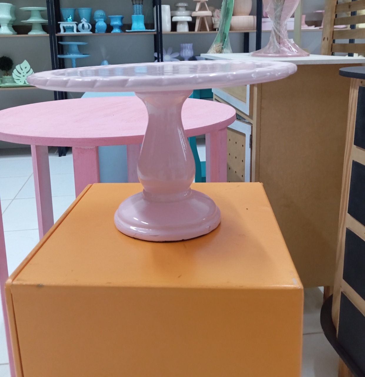 Boleira Cerâmica G - Rosa Claro - Festou