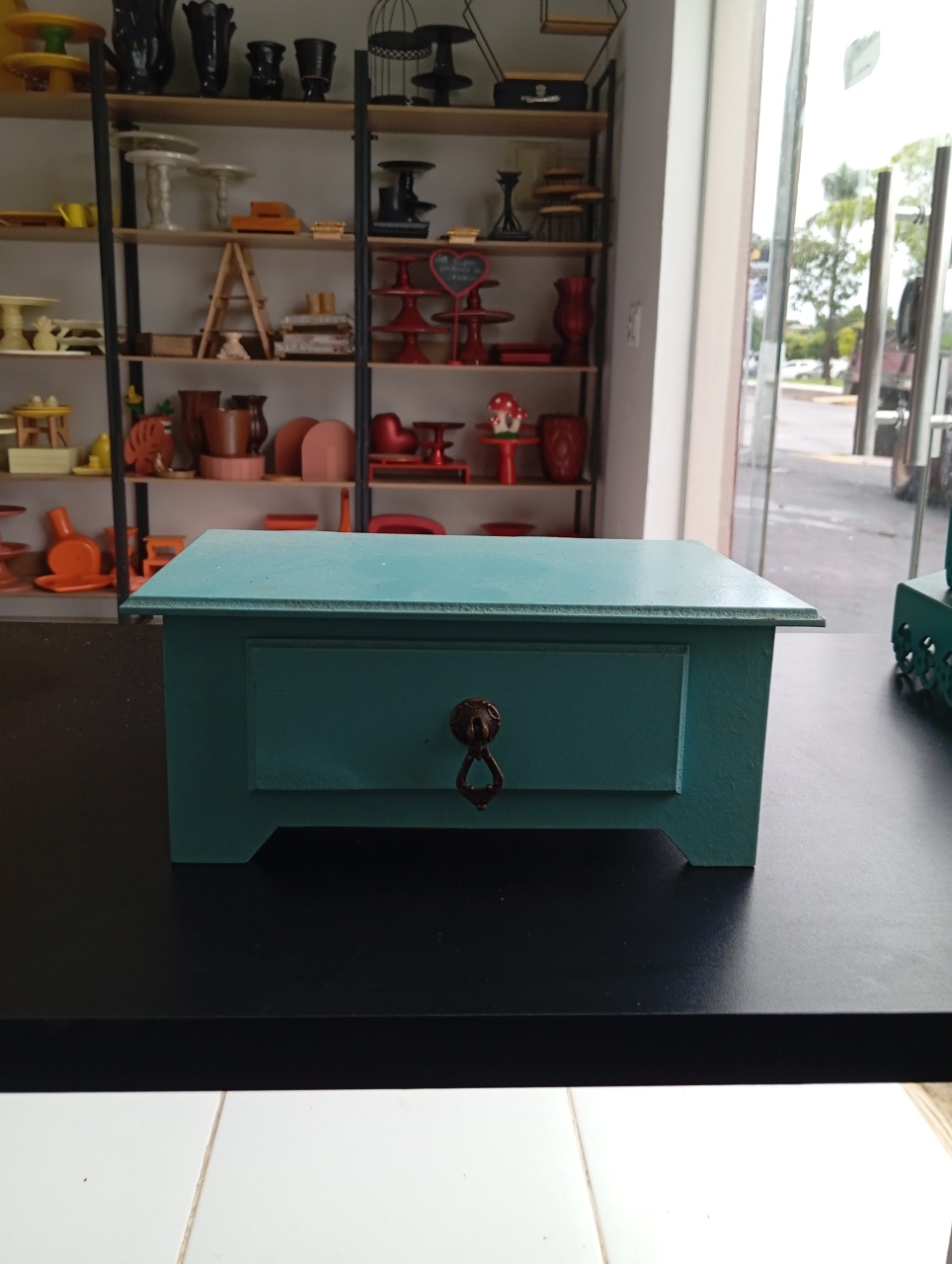 Mini Cômoda de Madeira - Azul  - Festou