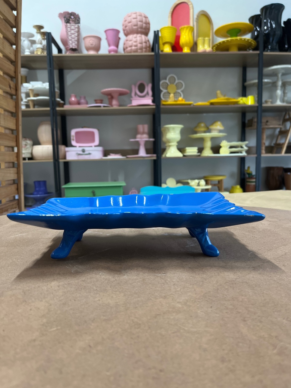 Doceira Retângular Com Pé- Azul - Festou