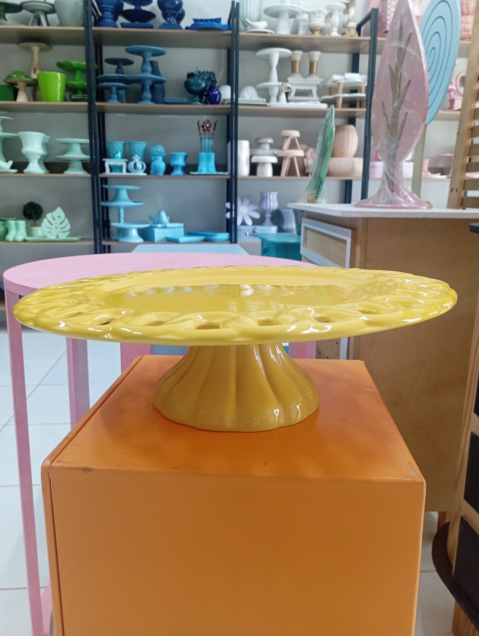 Boleira Cerâmica Gg - Amarelo  - Festou