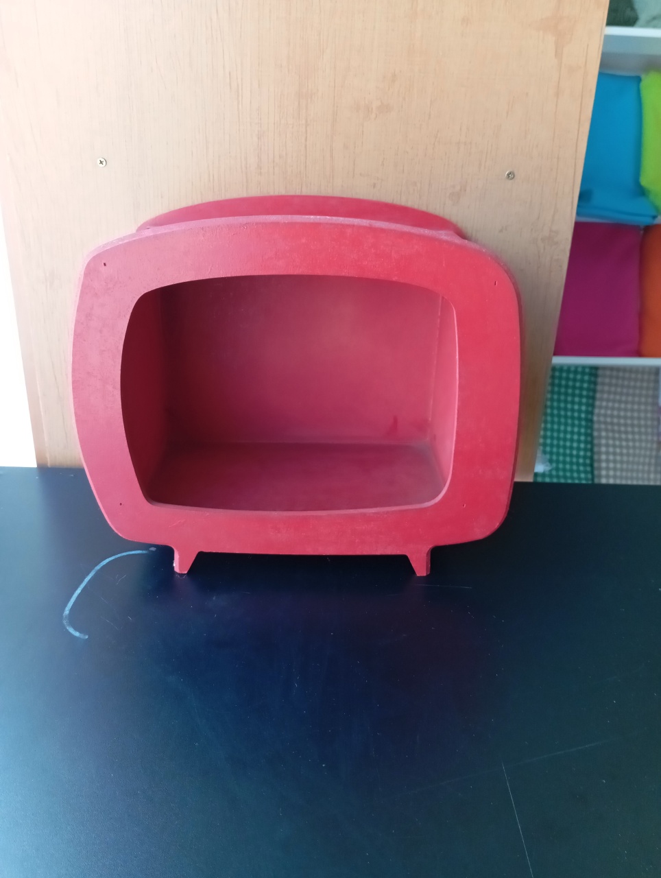 Mini Tv de Madeira - Vermelho  - Festou